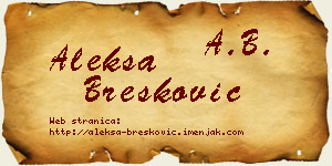 Aleksa Brešković vizit kartica